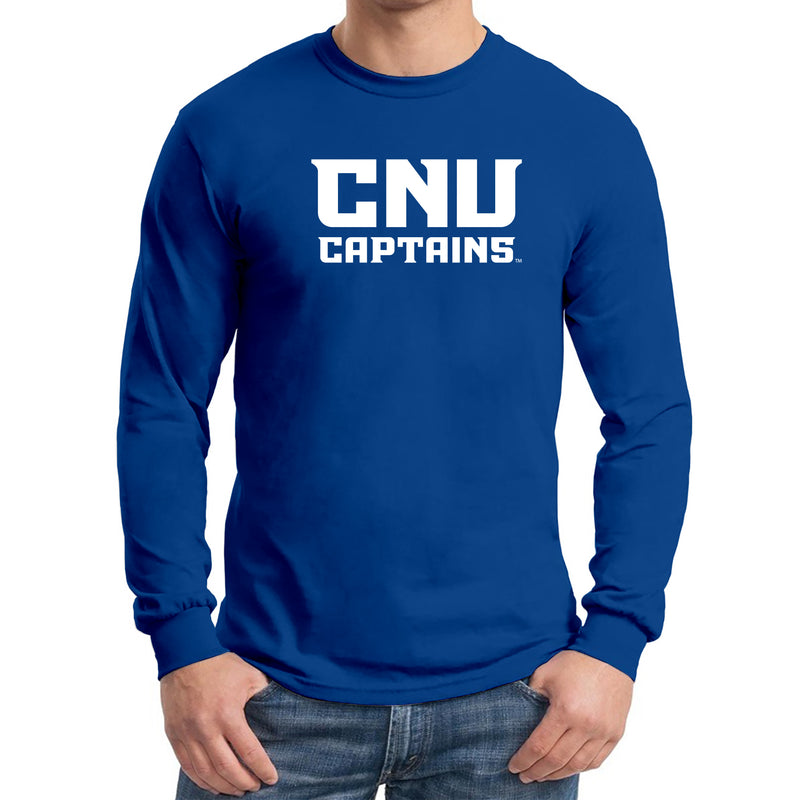 Christopher Newport University Captains Basic Block Long Sleeve T-Shirt - Royal