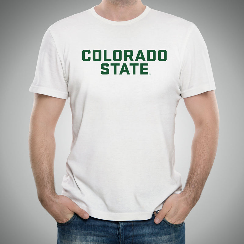 Colorado State University Rams Basic Block Short Sleeve T Shirt - White