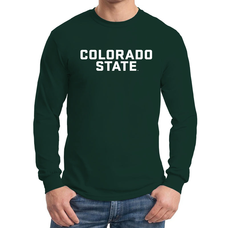 Colorado State University Rams Basic Block Long Sleeve T Shirt - Forest