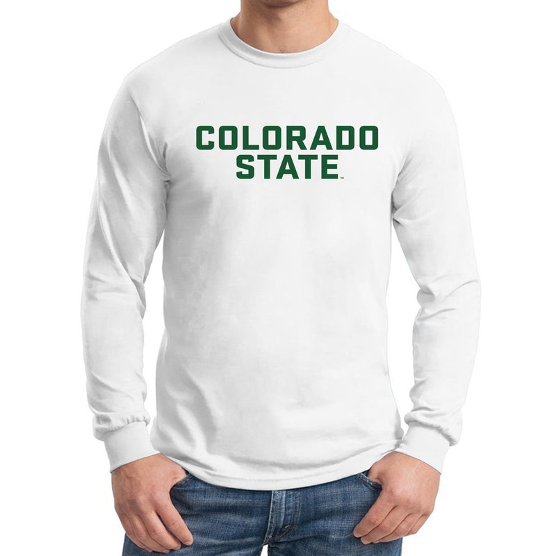 Colorado State University Rams Basic Block Long Sleeve T Shirt - White