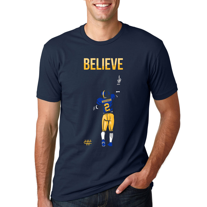 Charles Woodson Believe 2 Michigan Premium Cotton Short Sleeve T Shirt - Midnight Navy