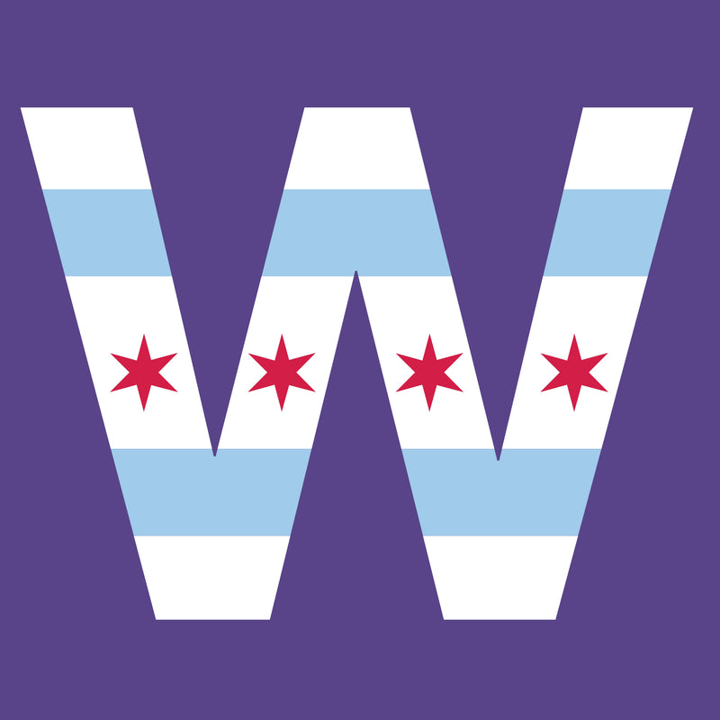 Chicago Flag W Short Sleeve T Shirt - Purple