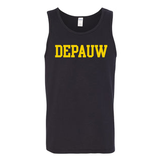 DePauw University Tigers Basic Block Tank Top - Black