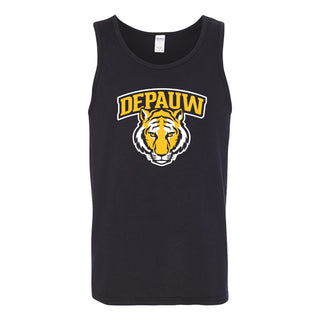 DePauw University Tigers Arch Logo Tank Top - Black