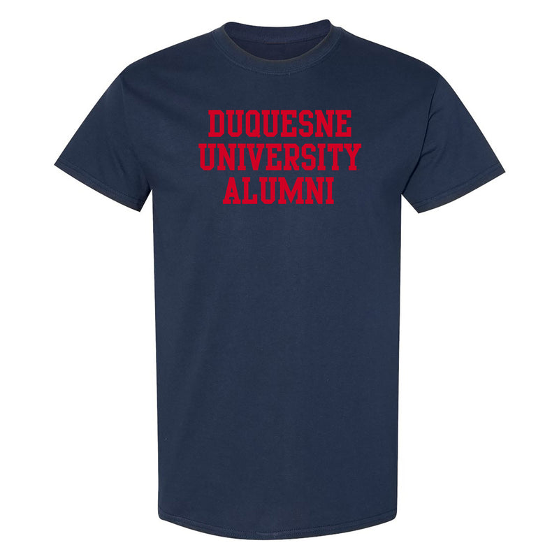 Duquesne University Dukes Basic Block Alumni Short Sleeve T Shirt - Navy