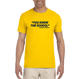 Charles Woodson You Know The School University of Michigan Next Level Short Sleeve T-Shirt - Maize