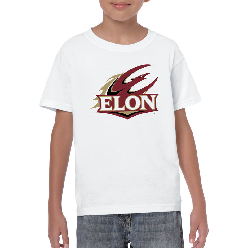 Elon University Phoenix Primary Logo Youth T Shirt - White