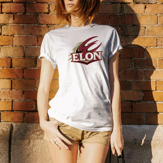 Elon University Phoenix Primary Logo T Shirt - White