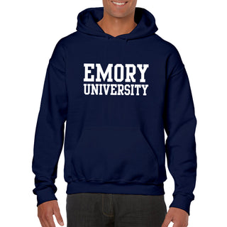 Emory University Eagles Basic Block Heavy Blend Hoodie - Navy