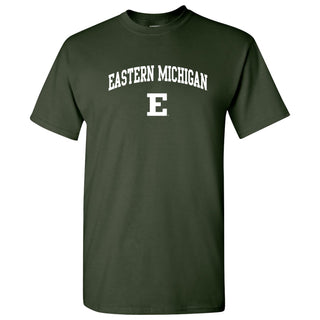 Eastern Michigan University Eagles Arch Logo Short Sleeve T Shirt - Forest