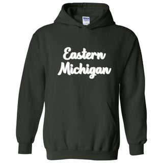 Eastern Michigan University Eagles Basic Script Heavy Blend Hoodie - Forest