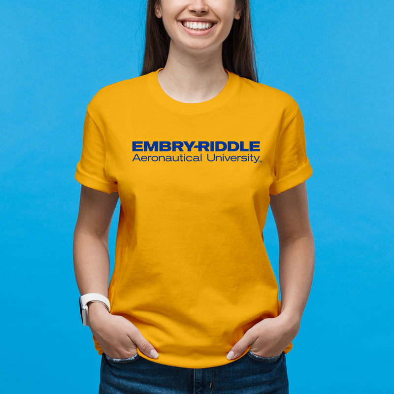 Embry-Riddle Aeronautical University Eagles Basic Block T Shirt - Gold