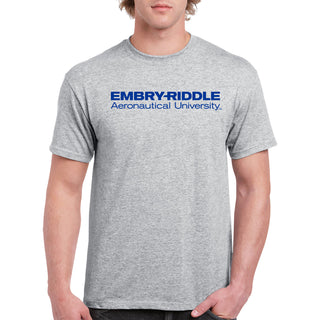 Embry-Riddle Aeronautical University Eagles Basic Block T Shirt - Sport Grey