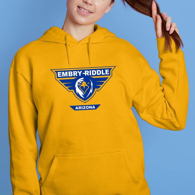 Embry-Riddle Aeronautical University Eagles Prescott Primary Logo Hoodie - Gold