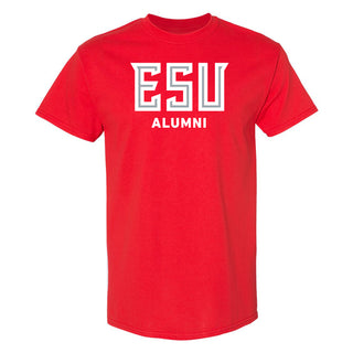 East Stroudsburg University Warriors Basic Block Alumni Short Sleeve T Shirt - Red