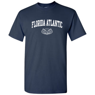 Florida Atlantic University Owls Arch Logo Short Sleeve T Shirt - Navy