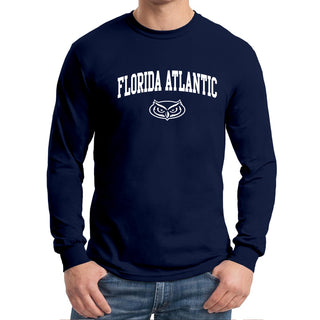 Florida Atlantic University Owls Arch Logo Long Sleeve T-Shirt - Navy