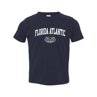 Florida Atlantic University Owls Arch Logo Toddler Short Sleeve T Shirt - Navy