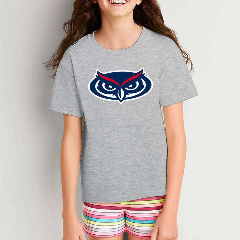 Florida Atlantic Owls Primary Logo Youth T Shirt - Sport Grey