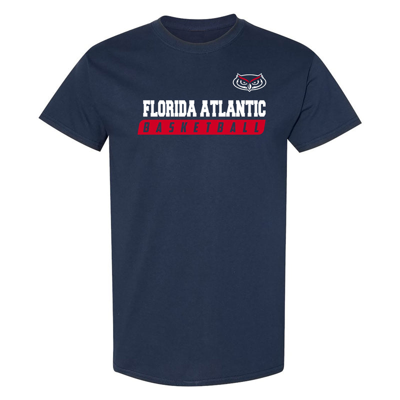 Florida Atlantic Owls Basketball Slant T Shirt - Navy