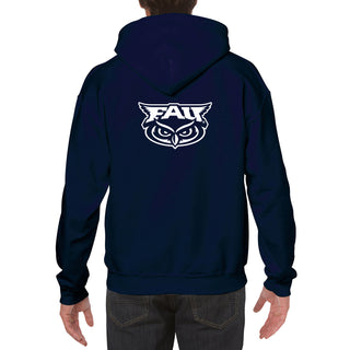 Florida Atlantic University Owls Front Back Print Heavy Blend Hoodie - Navy