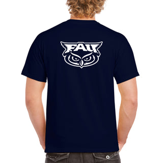 Florida Atlantic University Owls Front Back Print Short Sleeve T Shirt - Navy