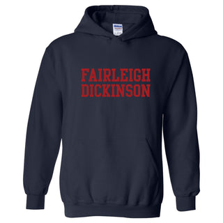 Fairleigh Dickinson University Knights/Devils Basic Block Heavy Cotton Blend Hoodie - Navy