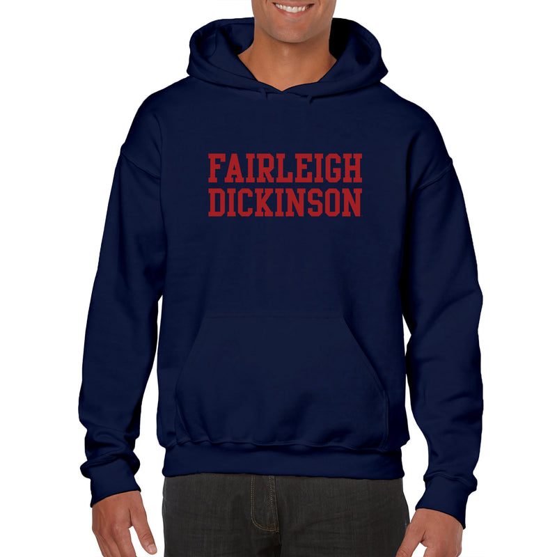 Fairleigh Dickinson University Knights/Devils Basic Block Heavy Cotton Blend Hoodie - Navy