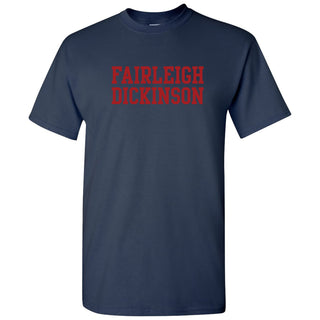 Fairleigh Dickinson University Knights/Devils Basic Block Cotton Short Sleeve T-Shirt  - Navy