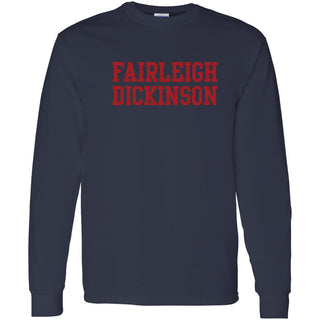 Fairleigh Dickinson University Knights/Devils Basic Block Cotton Long Sleeve T-Shirt  - Navy