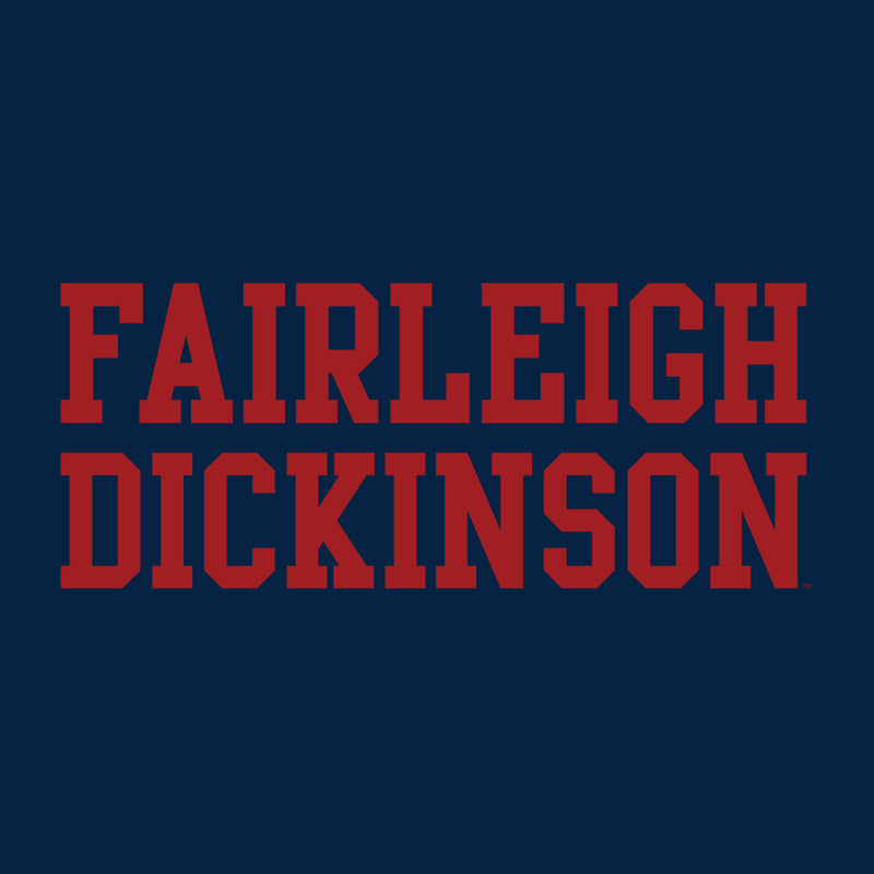 Fairleigh Dickinson University Knights/Devils Basic Block Cotton Women's Short Sleeve T-Shirt  - Navy