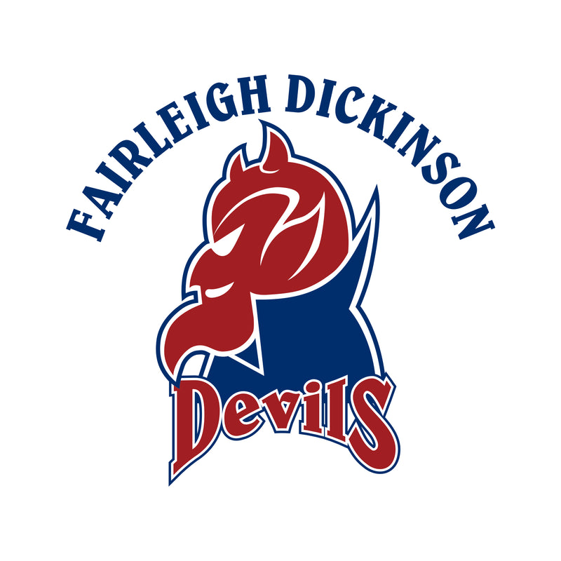 Fairleigh Dickinson University Devils Arch Logo Basic Cotton Short Sleeve T Shirt - White