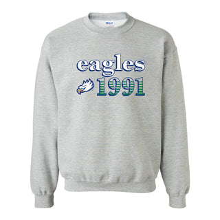 Florida Gulf Coast University Eagles Throwback Year Stripe Crewneck - Sport Grey