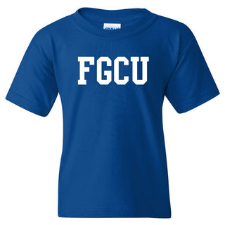 Florida Gulf Coast University Eagles Basic Block Youth Short Sleeve T Shirt - Royal Blue