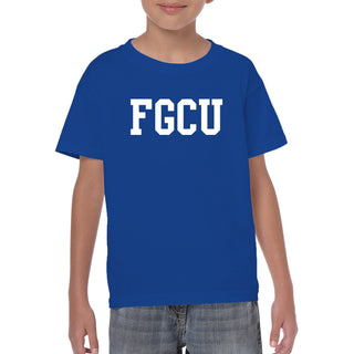 Florida Gulf Coast University Eagles Basic Block Youth Short Sleeve T Shirt - Royal Blue