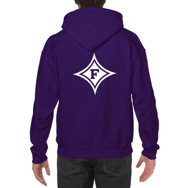 Furman University Paladins Front Back Print Hoodie - Purple