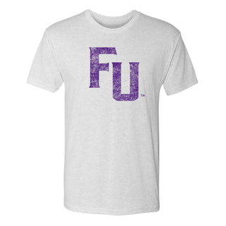 Furman University FU Distressed Triblend T-Shirt - Heather White