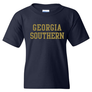 Georgia Southern University Eagles Basic Block Cotton Youth T-Shirt - Navy