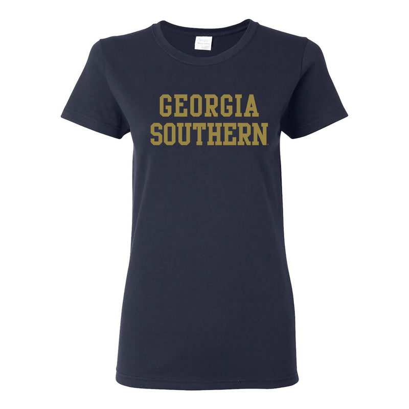 Georgia Southern University Eagles Basic Block Cotton Women's T-Shirt - Navy
