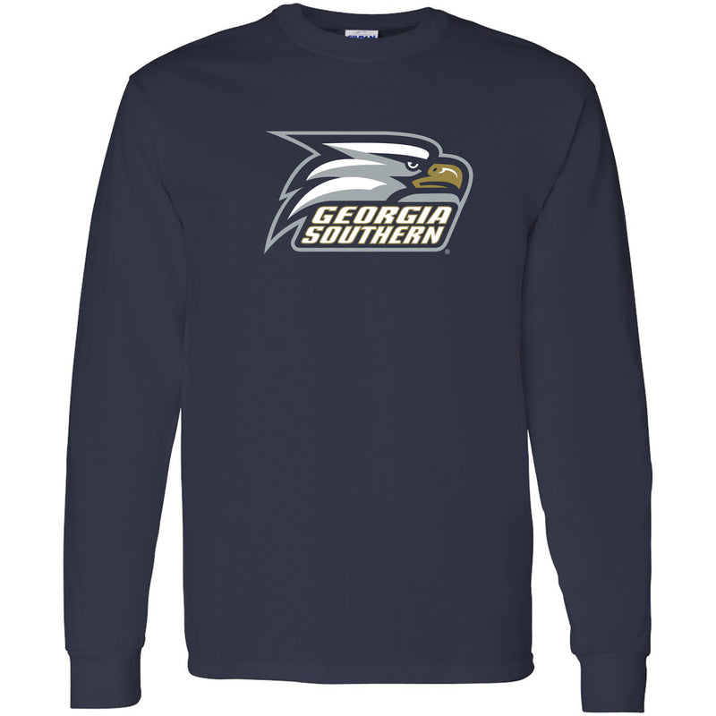 Georgia Southern University Eagles Primary Logo Cotton Long Sleeve T-Shirt - Navy