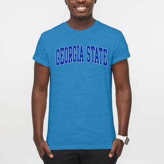 Georgia State Panthers Mega Arch T-Shirt - Heather Sapphire