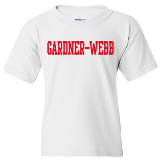 Gardner-Webb University Bulldogs Basic Block Cotton Short Sleeve Youth T Shirt - White