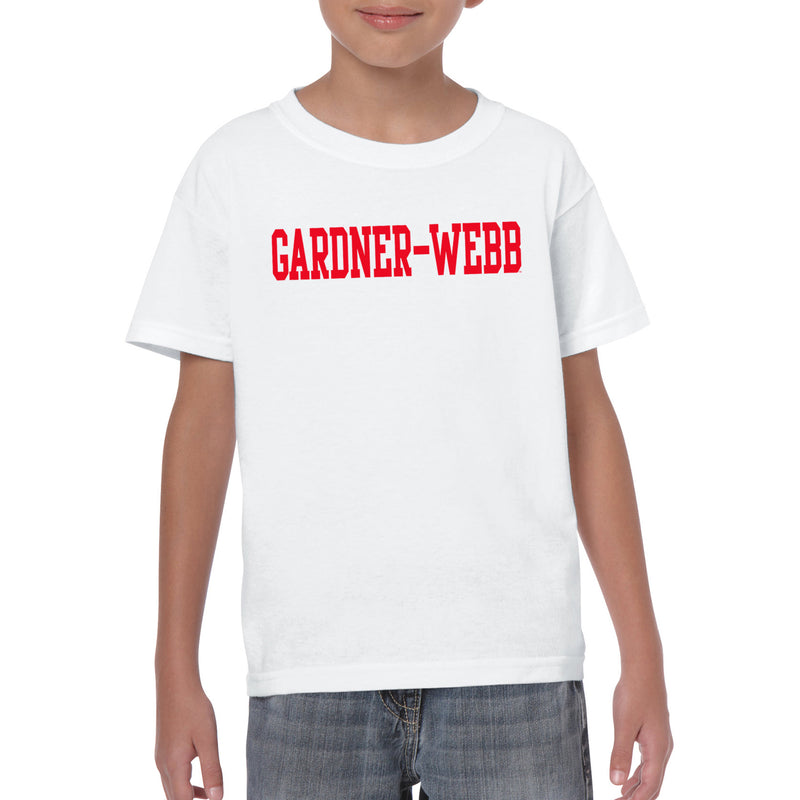 Gardner-Webb University Bulldogs Basic Block Cotton Short Sleeve Youth T Shirt - White