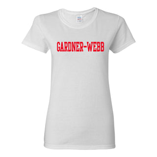 Gardner-Webb University Bulldogs Basic Block Cotton Short Sleeve Women's T Shirt - White