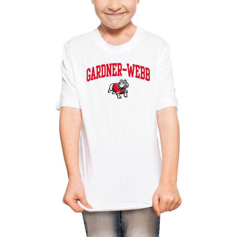 Gardner-Webb University Bulldogs Arch Logo Basic Cotton Short Sleeve Youth T Shirt - White