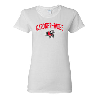 Gardner-Webb University Bulldogs Arch Logo Basic Cotton Short Sleeve Women's T Shirt - White