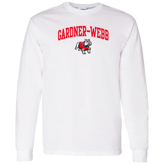 Gardner-Webb University Bulldogs Arch Logo Basic Cotton Long Sleeve T Shirt - White