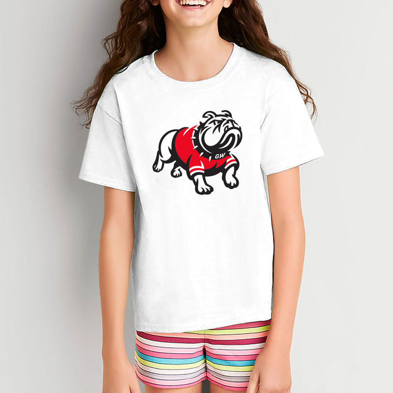 Gardner-Webb University Bulldogs Primary Logo Basic Cotton Short Sleeve Youth T Shirt - White