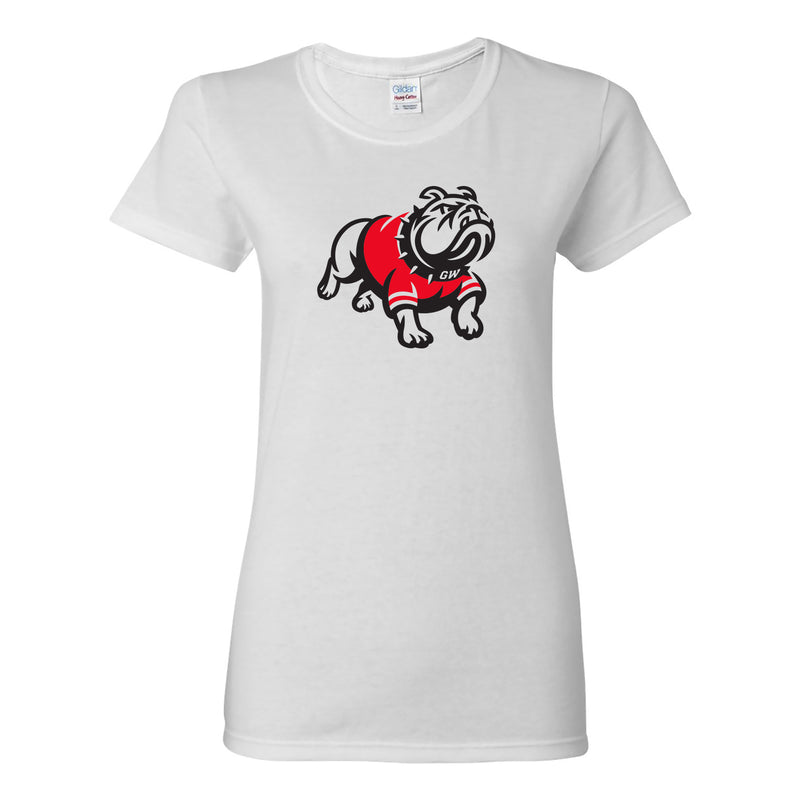 Gardner-Webb University Bulldogs Primary Logo Basic Cotton Short Sleeve Women's T Shirt - White