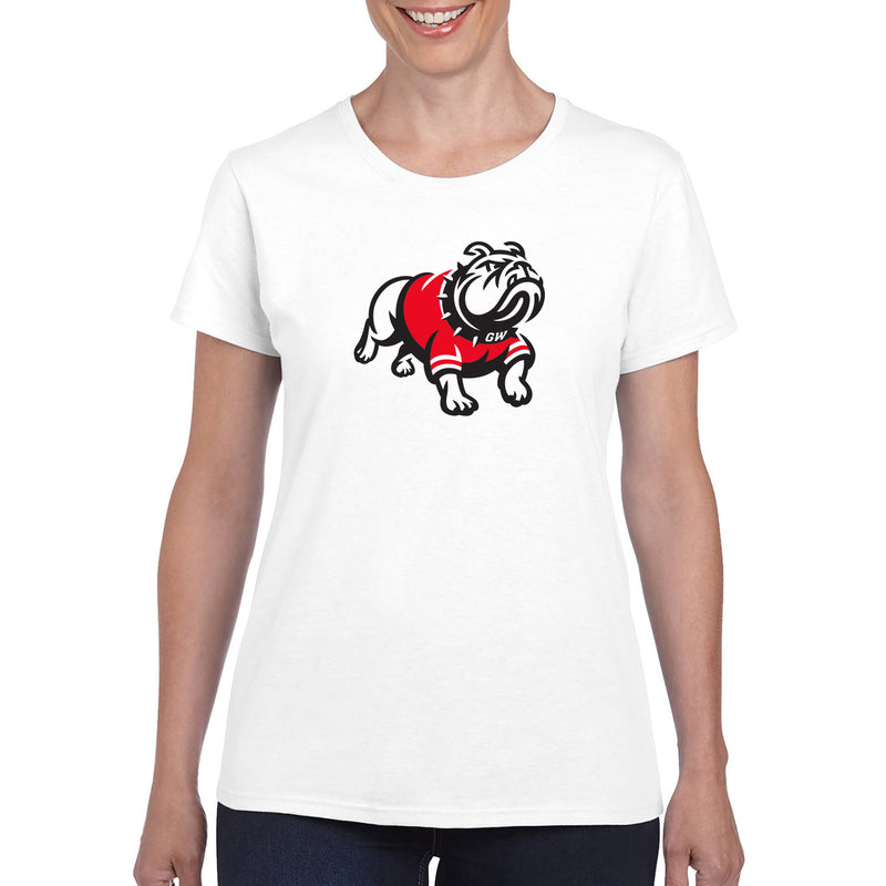Gardner-Webb University Bulldogs Primary Logo Basic Cotton Short Sleeve Women's T Shirt - White